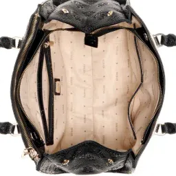 Guess Black CRESIDIA Logo Cresidia Society Satchel image 4