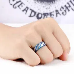 MEENAZ Unisex Set Of 4 Silver-Plated Finger Rings image 3