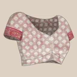 Blissta Yellow & Pink Woven Saree With Unstitched Blouse image 4