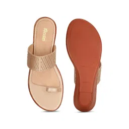 Bata Women's Gold Toe Ring Sandals image 3