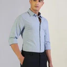 Showoffff Blue Cotton Regular Fit Checks Shirt image 3