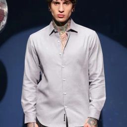 Campus Sutra Grey Polycotton Regular Fit Stripes Shirt-picture-8