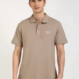Calvin Klein Jeans Taupe Grey Cotton Relaxed Fit Polo T-Shirt-picture-40