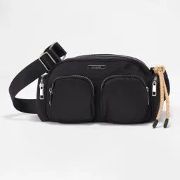 Forever Glam by Pantaloons Black Solid Medium Sling Handbag image 2