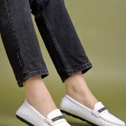 Shoetopia Women's White Casual Loafers-picture-36