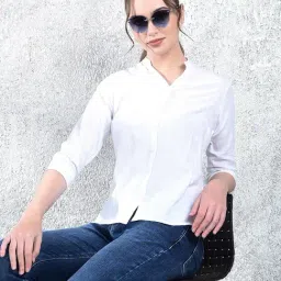 Crimsoune Club White Solid Three-Quarter Sleeves Shirt-picture-16