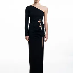 SOTBELLA One Shoulder Bodycon Midi Dress-image-42