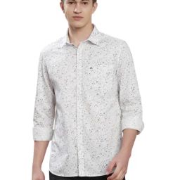 Turtle White Cotton Slim Fit Printed Shirt-picture-1