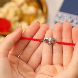 Zavya Divine Ganesh Ji Rhodium-Plated Silver Rakhi-picture-21