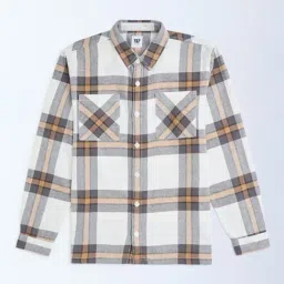 Y&F Kids by Westside Off-White Checkered Cotton Shirt-image-25