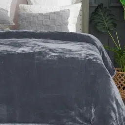 Saral home Grey Polyester 350 GSM Winter Mink King Bed Blanket image 2