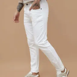 Forca By Lifestyle White Slim Tapered Fit White Jeans image 3