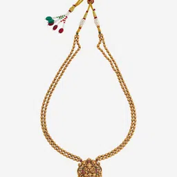 Kushal's Fashion Jewellery Copper Gold-Plated Antique Necklace image 3