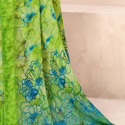 Mitera Floral Poly Chiffon Bagru Saree image 4