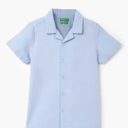 United Colors of Benetton Kids Blue Logo Full Sleeves Shirt-picture-39