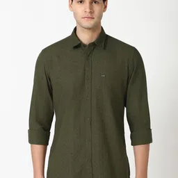 Peter England Casuals Men Spread Collar Textured Cotton Slim Fit Casual Shirt-picture-26