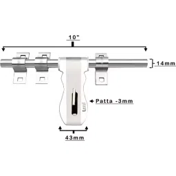 Legal L-455 6 PCS -14MMX3 ALDROP Flower SS Matte & Glossy  14x250 mm Latching Draw Hasp (Set of 6) image 3