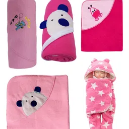 BABYZONE Wearable Baby Blanket Star Print Pack of 5 - Pink Purple-image-29