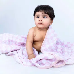 Theoni 100%  Cotton Muslin Snuggle Balnket-Violet Chequer-picture-18