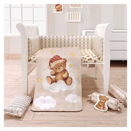 fancy fluff Fancy Fluff7 Pc Organic Baby Cot Bedding Set- Cuddle Bear-picture-16