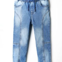 kookie kids india Kookie Kids Woven Full Length Washed Denim Jeans - Blue-picture-3