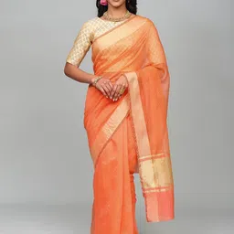 Exotic India Striped Zari Art Silk Banarasi Saree-picture-40