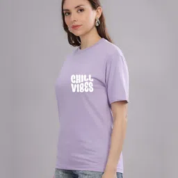 FALTU.CO Women Printed Drop-Shoulder Sleeves Pure Cotton T-shirt image 5