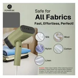 HOMEBASIC Handheld Garment Steamer for Clothes 1200W | 25s Rapid Heat-Up, 100ml Tank, 14g/min Steam, PET+PBT Soleplate| Vertical & Horizontal, Foldable, Compact Steamer for Travel image 3