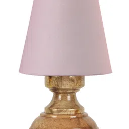 Devansh Grey cotton Natural Wood Table Lamp image 4