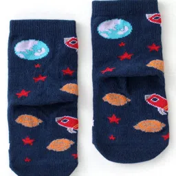 Cute Walk By Babyhug Cotton Knit Anti Bacterial Ankle Length Socks Star Design Pack Of 3 - Multicolour image 5