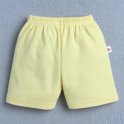 BUMZEE Cotton Knit Above Knee Length Floral & Heart Printed Shorts Pack of 4 - White Yellow & Lavender image 5