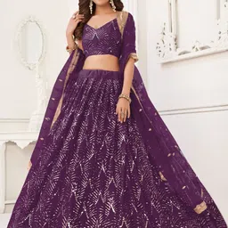 Ethniqlo Embellished Mirror Work Lehenga With Blouse & Dupatta image 3