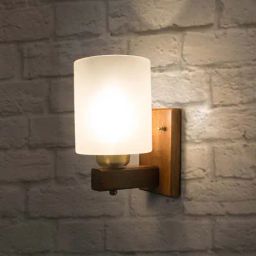Fos Lighting Brown & White Polo Wooden Single Wall Lamp Sconce (Bulb not included) - Set of 1-picture-49