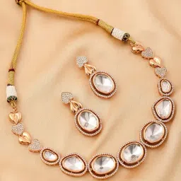 Voylla Gold Kundan Opulance Regal Radiance Necklace & Earring Set-picture-36