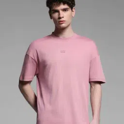 Jack & Jones Pink Cotton Oversized T-Shirt-picture-14