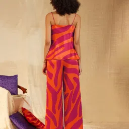 Pink Fort Orange & Pink Printed Top With Trousers image 2