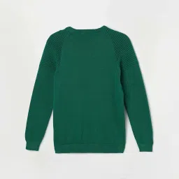 Fame Forever by Lifestyle Kids Green Cotton Regular Fit Full Sleeves Sweater image 2