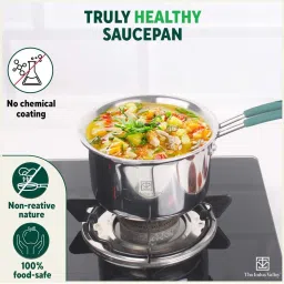 The Indus Valley Silver Stainless Steel 19.05 cm Saucepan With Steel Lid (2 L) image 2