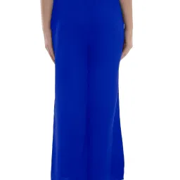 PATRORNA Royal Blue Loose Fit Mid Rise Palazzos image 2