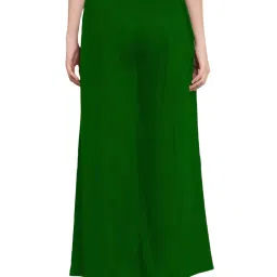 PATRORNA Dark Green Loose Fit Mid Rise Palazzos image 2