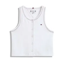 Tommy Hilfiger Kids White Slim Fit T-Shirt-image-37