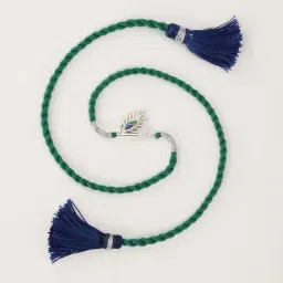 Zavya Peacock Feather Charm Oxidised 925 Sterling Silver Thread Rakhi image 5