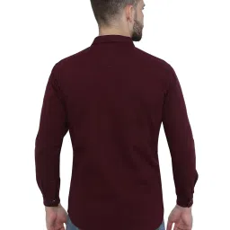 Kuons Avenue Dark Plum Slim Fit Denim Shirt image 2