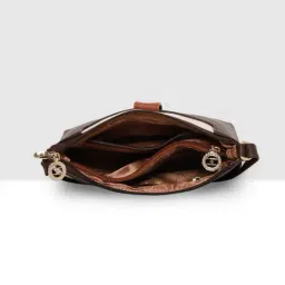 Esbeda Brown Color Block Small Cross Body Bag image 5