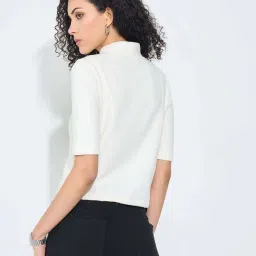 Sf Jeans By Pantaloons Antique White Slim Fit Top image 2