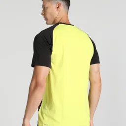 Puma Black & Yellow Regular Fit Colour Block Sports T-Shirt image 2