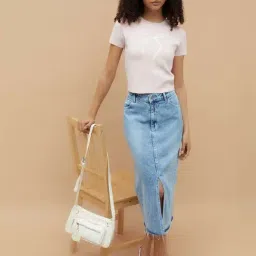 Ginger By Lifestyle Light Pink Regular Fit Printed T-Shirt image 4