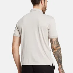 Octave Khaki Cotton Regular Fit Texture Polo T-Shirt image 2