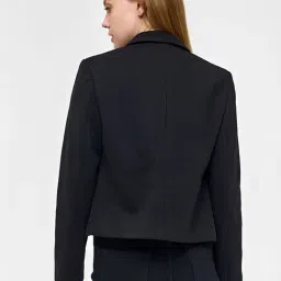 Cover Story Black Polyester Regular Fit Casual Jacket image 4