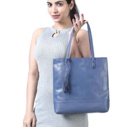 Toteteca Blue Textured Medium Tote Handbag image 2